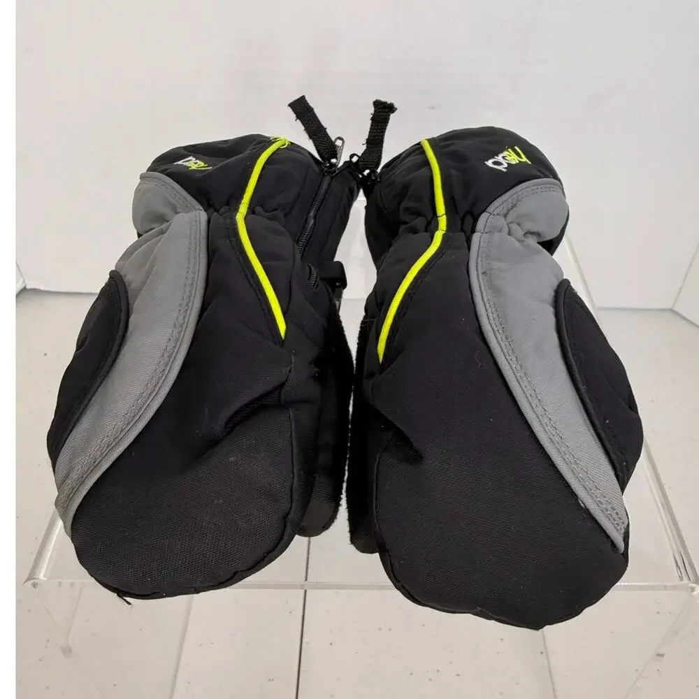 Head Jr. Ski Mittens in Black, Gray, and DayGlo. Size S